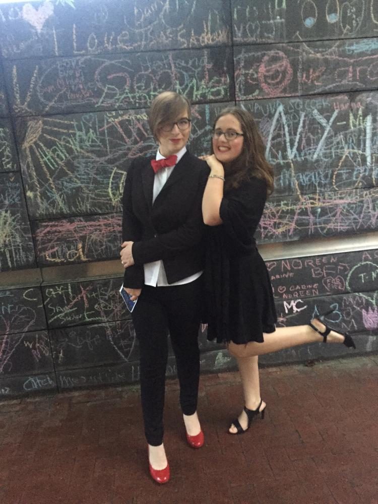 Some fabulous Western Hemisphere writers, Olivia Gallmeyer (left) and Jessica Klees pose before heading to prom