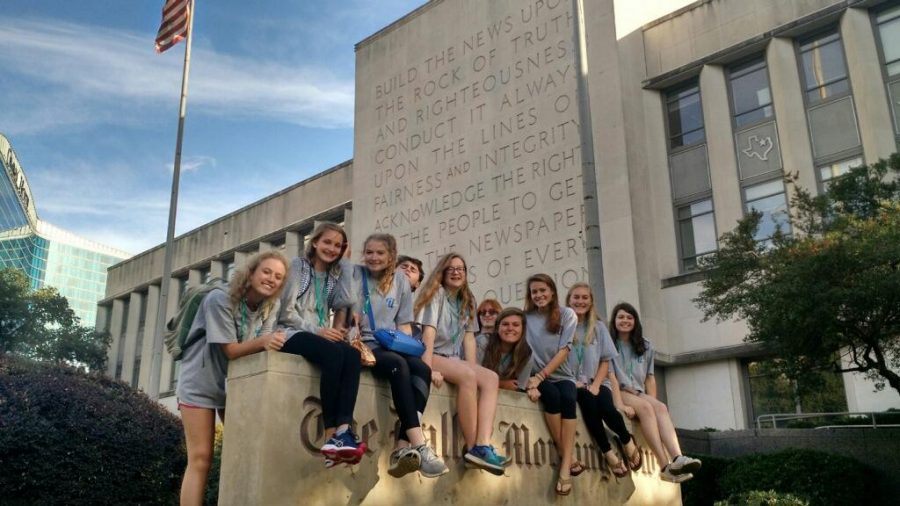 Yearbook In Front of News Building