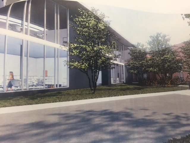 Renderings of the exterior of the new science labs.