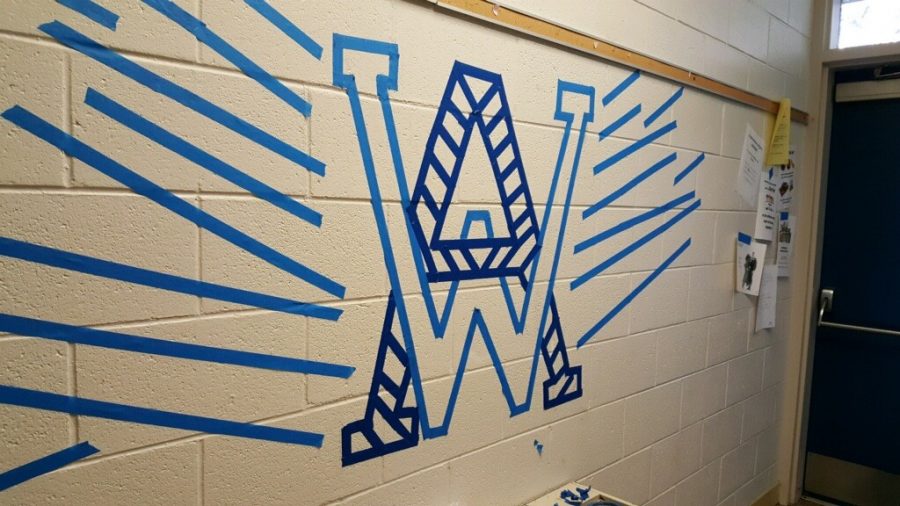 The Western WA as rendered in blue painters tape by Visibilia