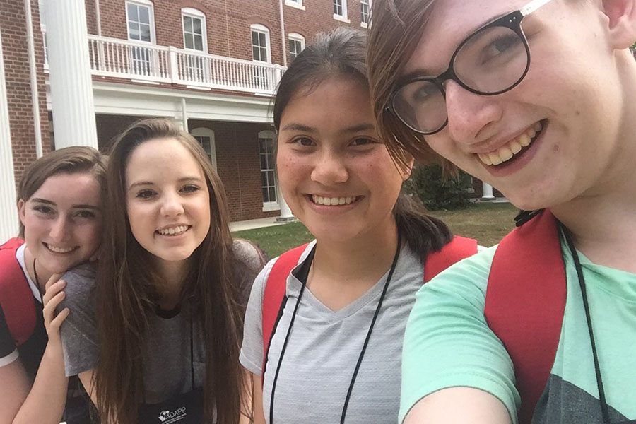 From left: Francesca Gibson, Alice Ferrall, Claire Aminuddin, and Olivia Gallmeyer hanging out at the YADAPP conference this past summer.