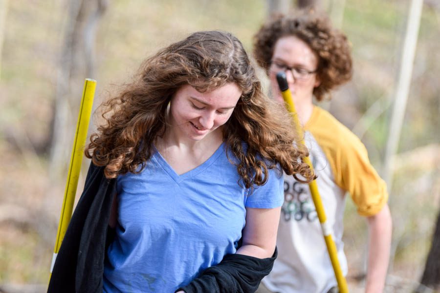 Students bring equipment to the trail systems to create new paths and maintain existing ones
