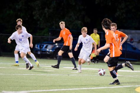 Colby Wren (l) and Sam Vigilante (r) in a game against CHS in May, 2019.