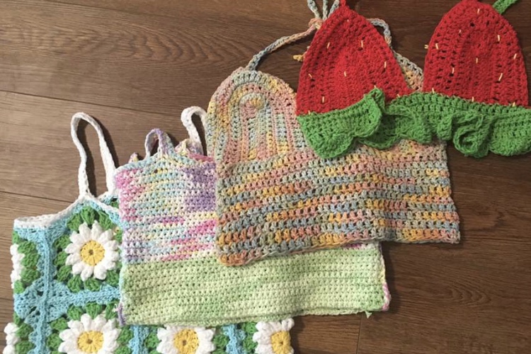 During quarantine, Beth Bryerton has made four crochet tops.