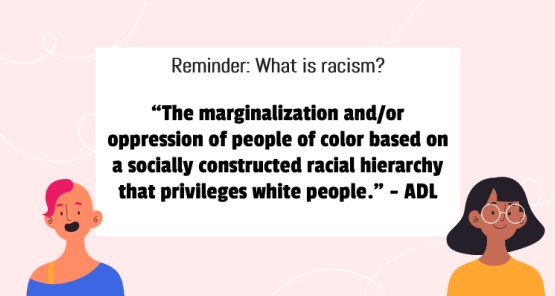 slide showing the definition of anti-racism