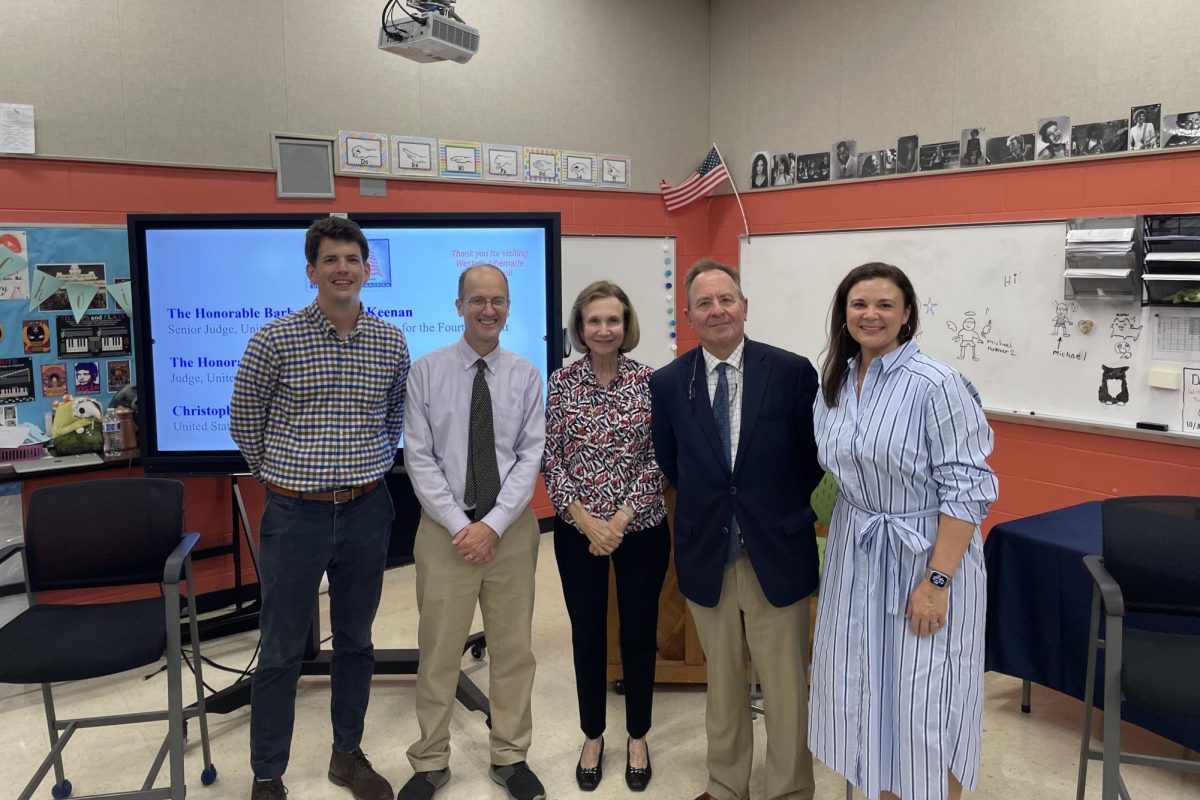 Left to Right: William Mogen, Walker Richmond, Judge Barbara Keenan, Judge Michael Urbanski, and Molly Miracle. Not pictured: Chris Kavanaugh. 