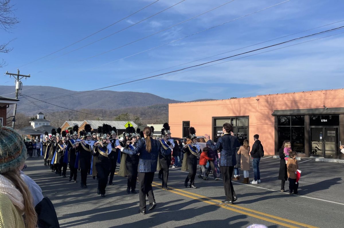 Western Marching Band performs in the Crozet Christmas Parade.