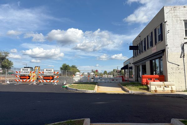 The construction of the Square project has closed a road in downtown Crozet.